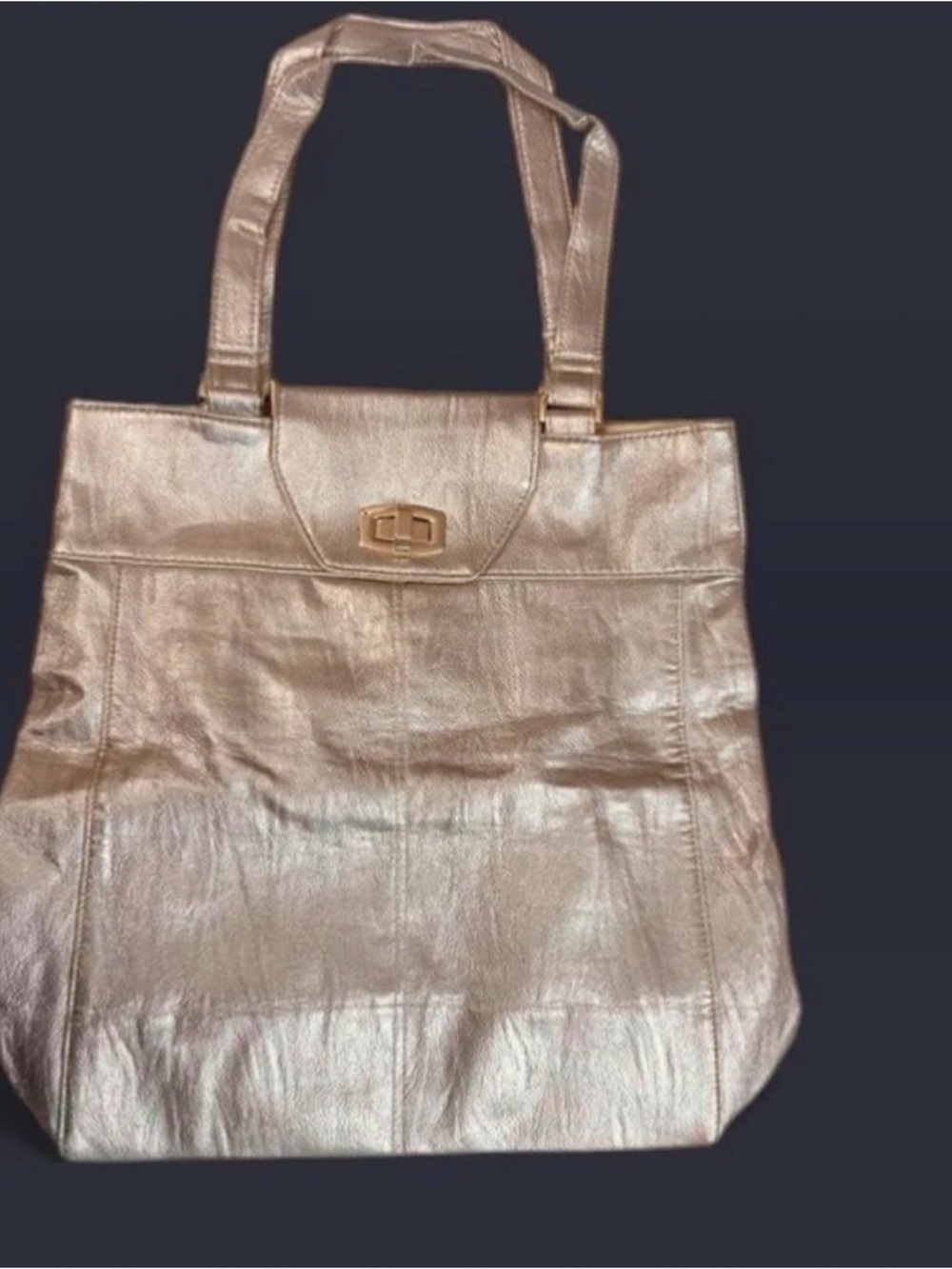 Avon Mark gold metallic leather hand bag (ONS)